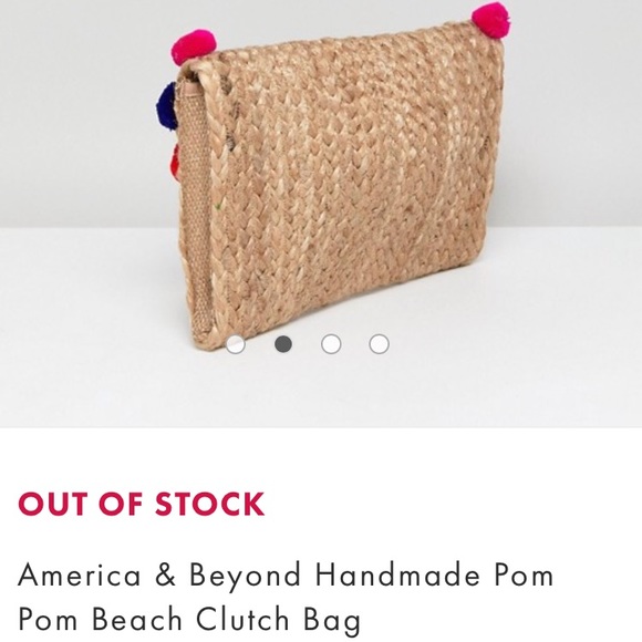America & Beyond Handmade Pom Pom Beach Clutch Bag - Picture 3 of 8